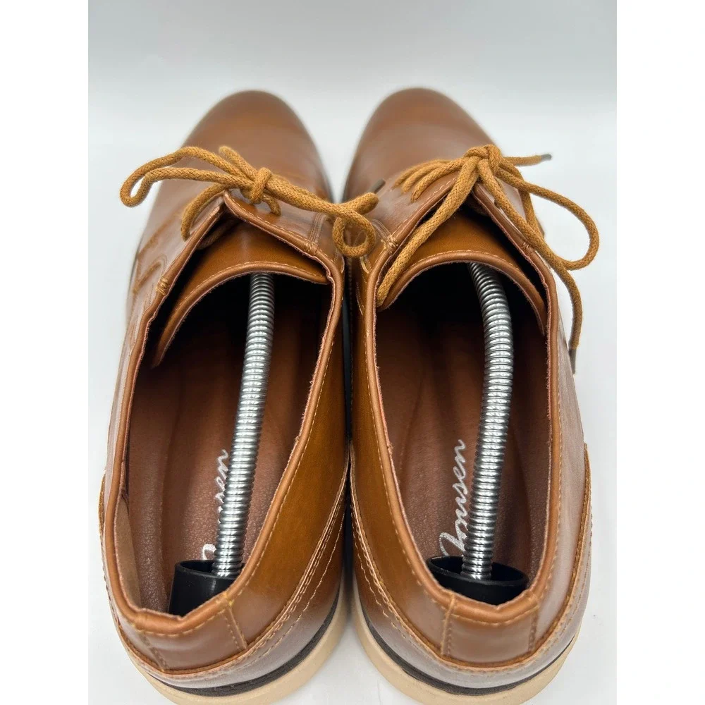 Jonsen Milan Mens Size 12 Cognac Brown Leather Oxford Dress Casual Shoes